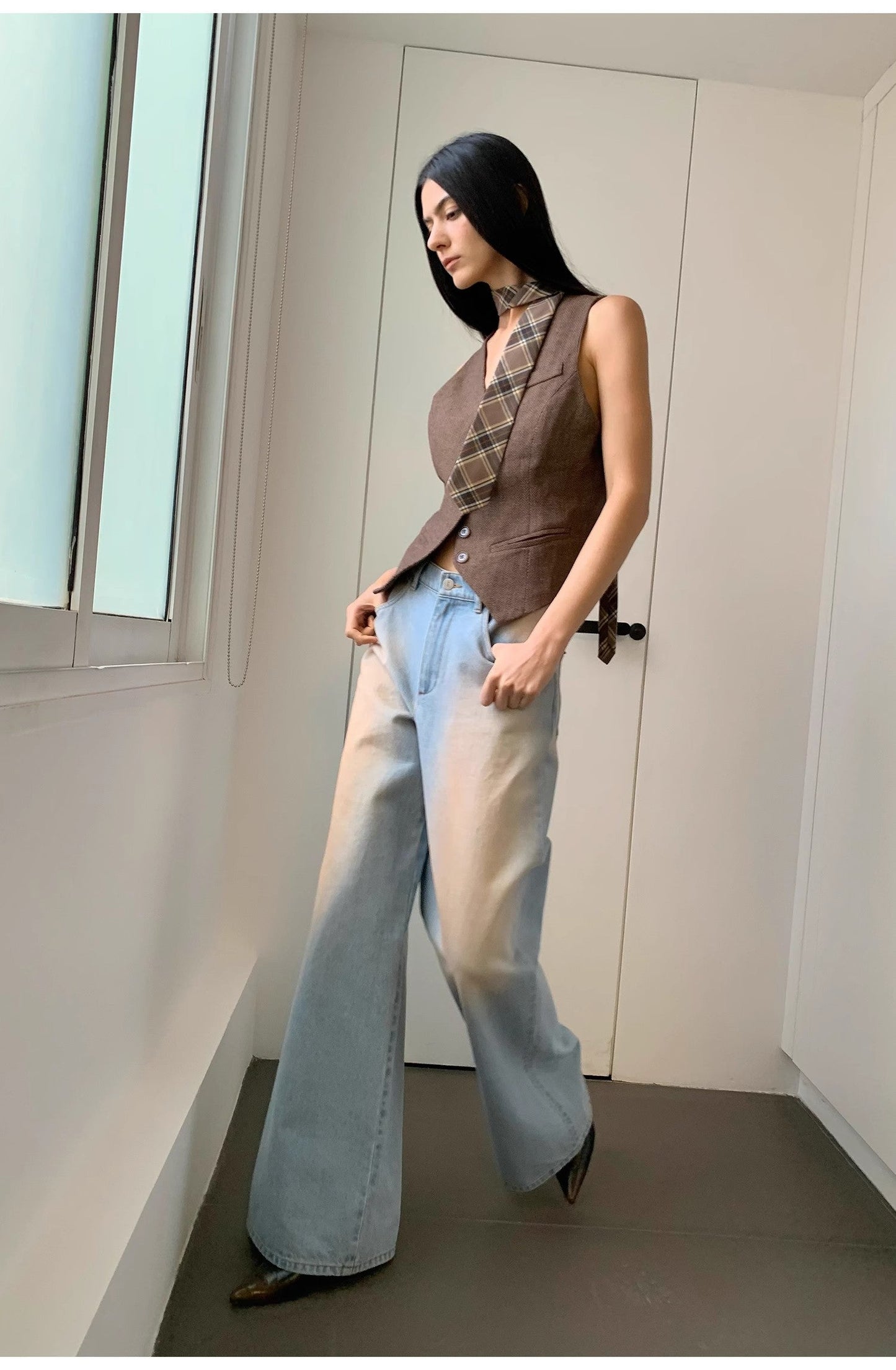 Luxury Low-Waist Wide-Leg Flared Jeans