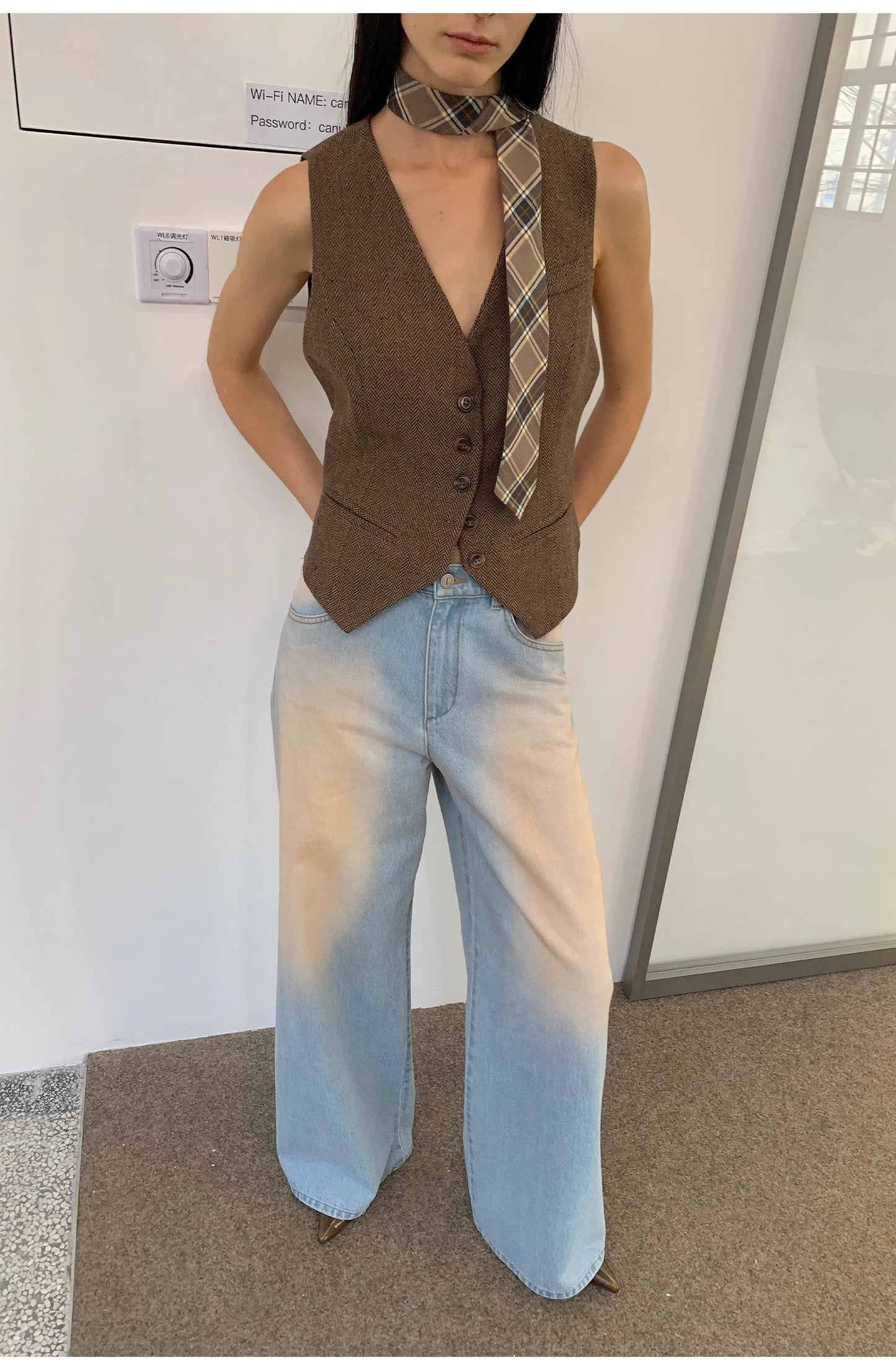 Luxury Low-Waist Wide-Leg Flared Jeans