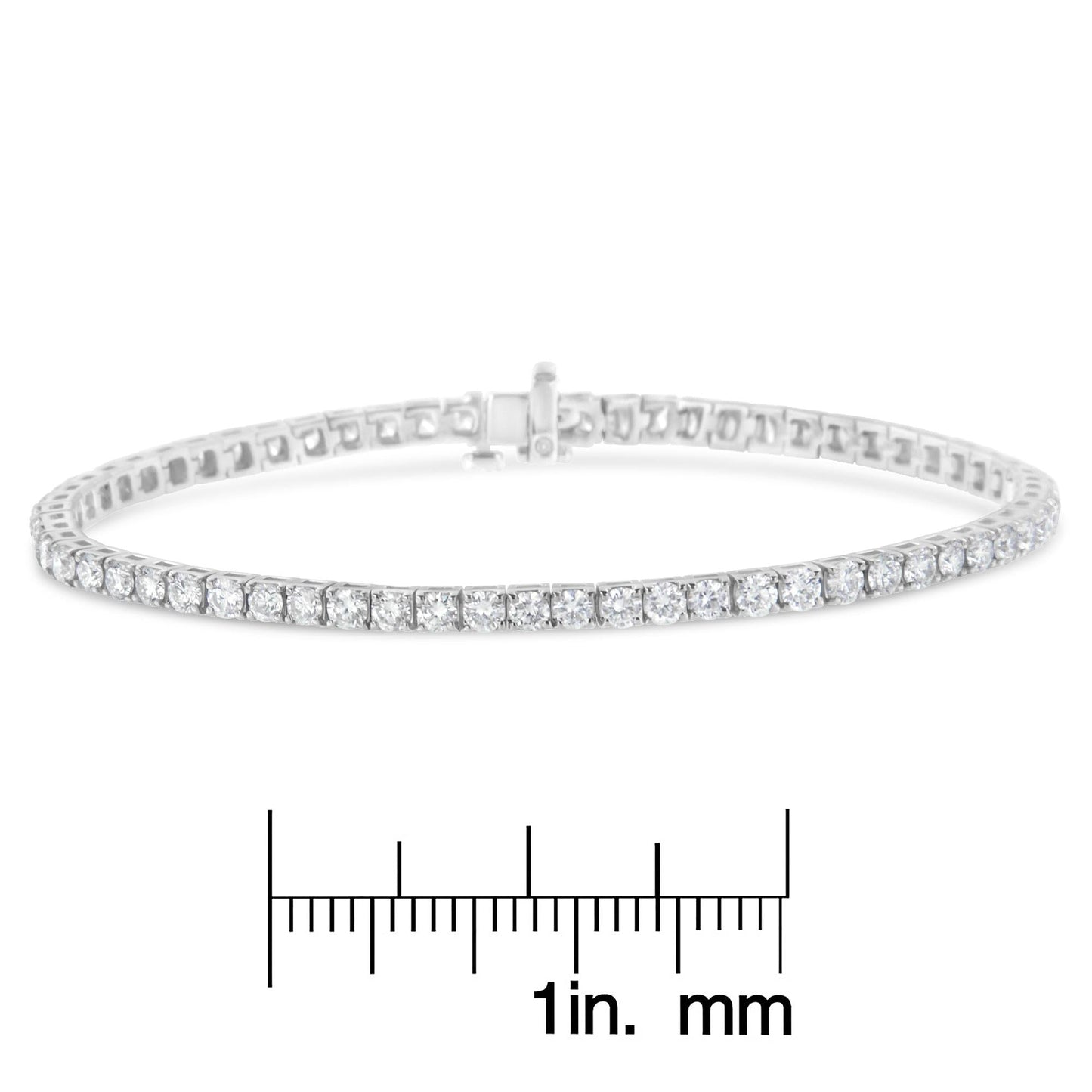 14k White Gold Diamond Tennis Bracelet – 4.00 Cttw