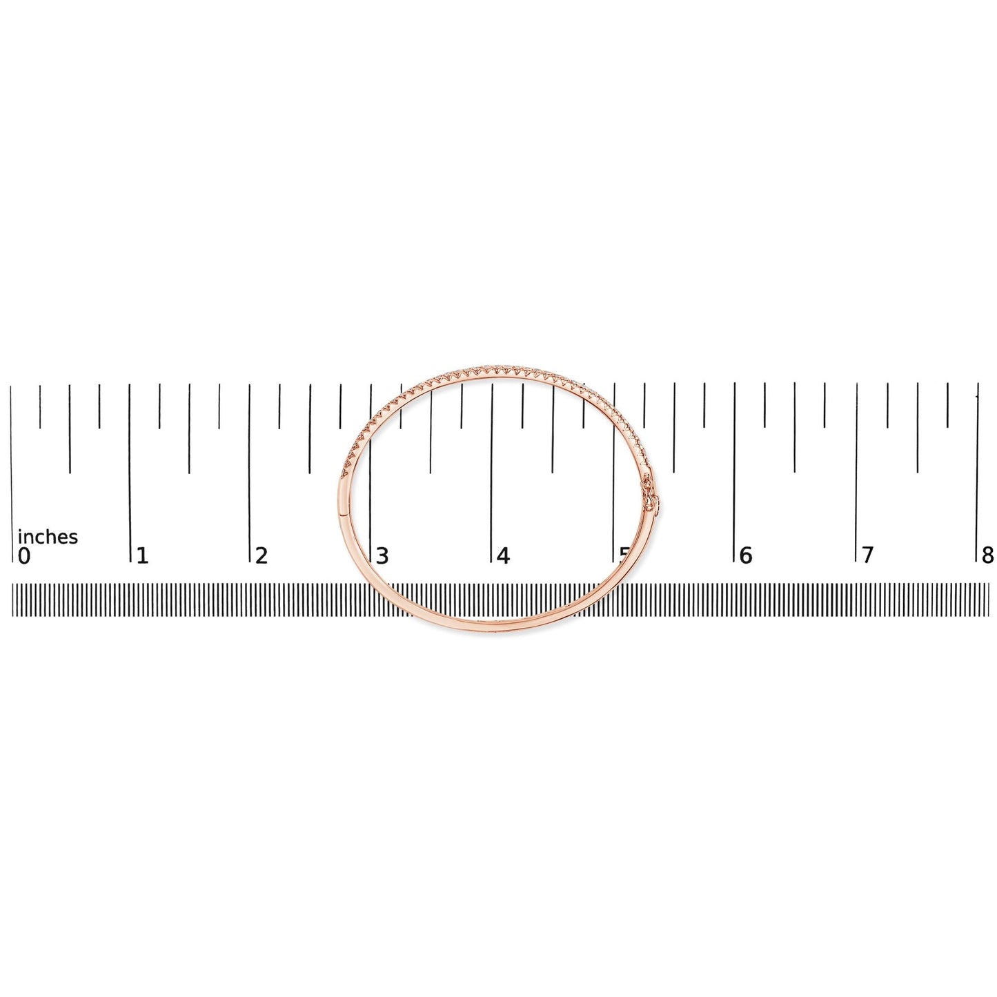 14K Rose Gold 1.00 CTW Half Eternity Diamond Bangle Bracelet
