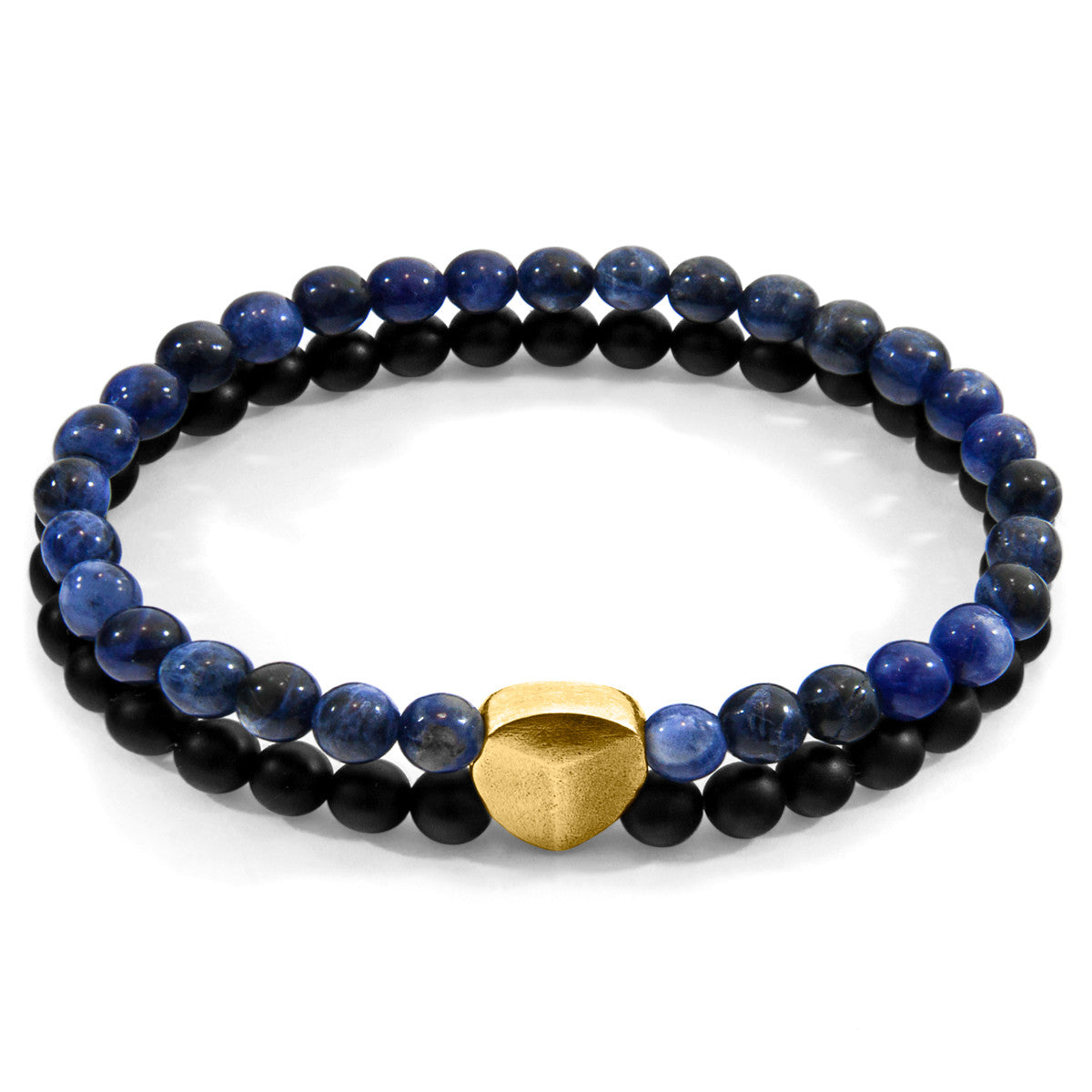 Blue Sodalite 9ct Yellow Gold & Stone Bracelet – Handcrafted in Great Britain