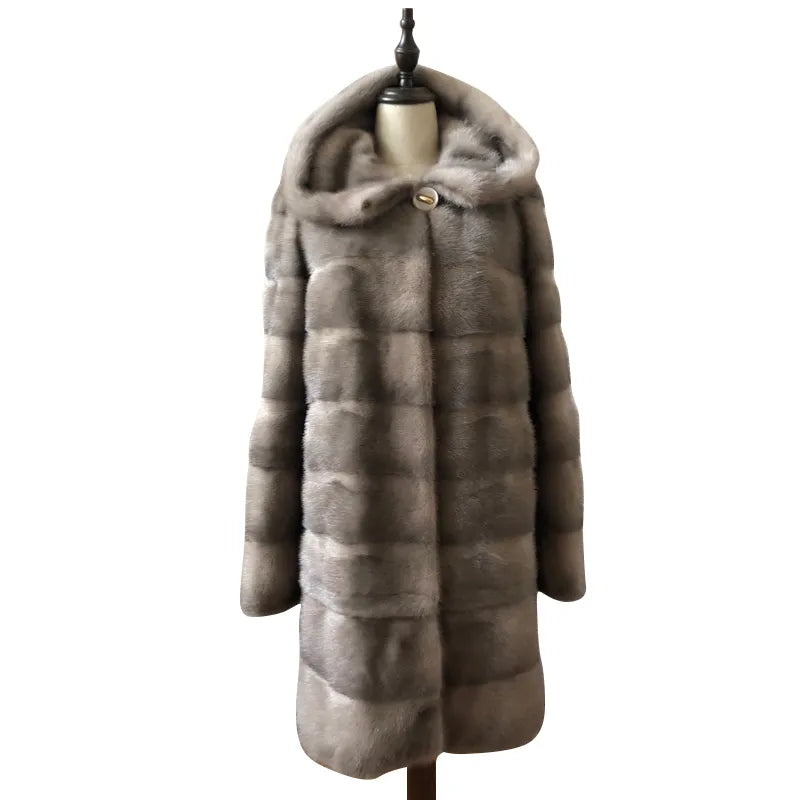SARSALLYA Full Pelt Natural Mink Fur Coat — Mandarin Collar Edition