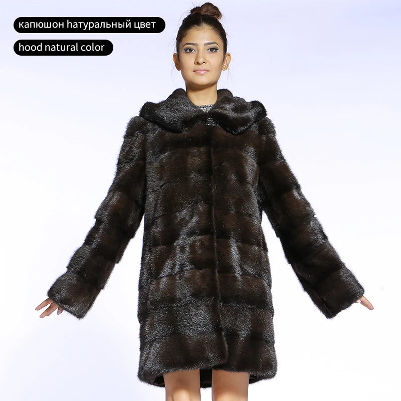 SARSALLYA Full Pelt Natural Mink Fur Coat — Mandarin Collar Edition