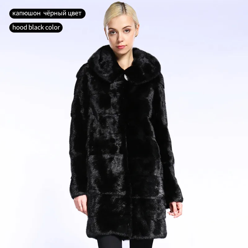 SARSALLYA Full Pelt Natural Mink Fur Coat — Mandarin Collar Edition