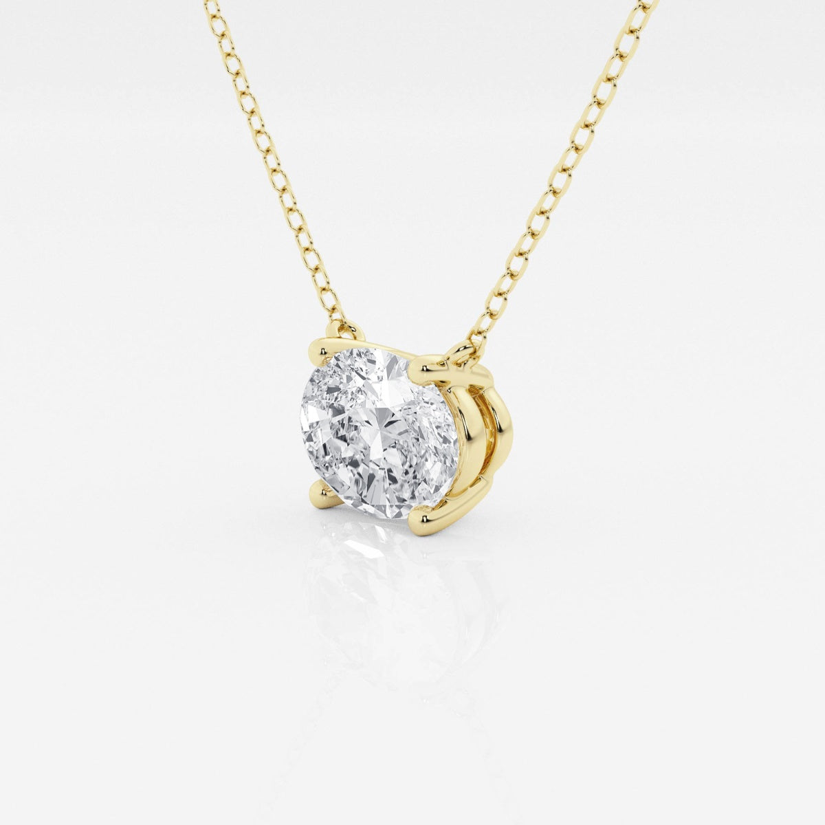 2.00 Ctw Oval-Cut Lab-Grown Diamond Solitaire Pendant in 14K AGI Certified