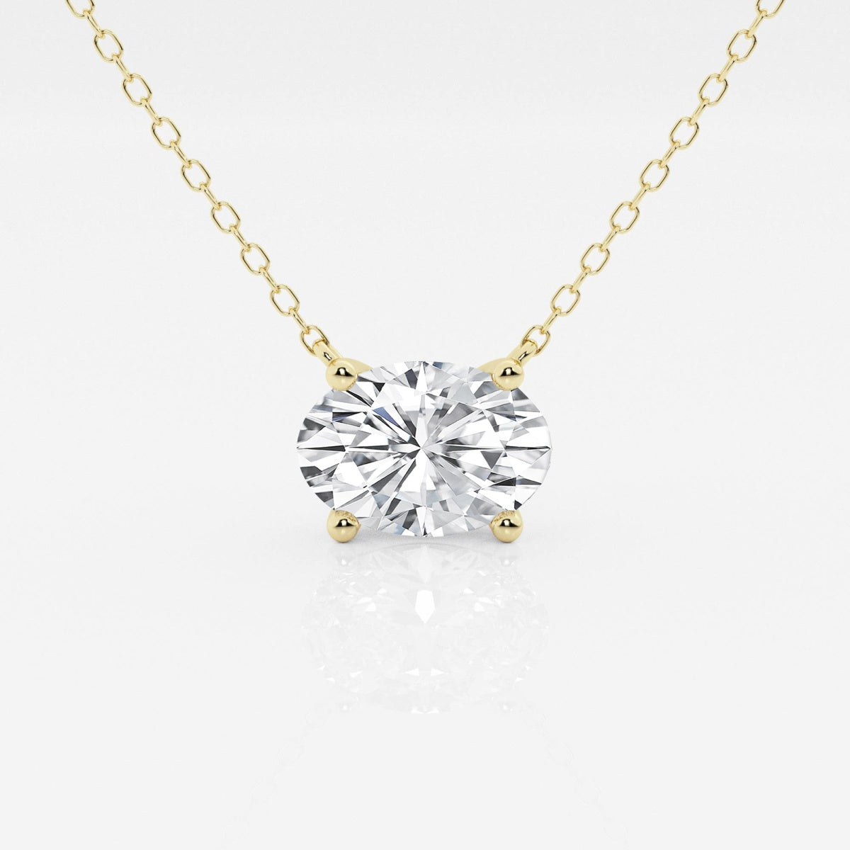 2.00 Ctw Oval-Cut Lab-Grown Diamond Solitaire Pendant in 14K AGI Certified