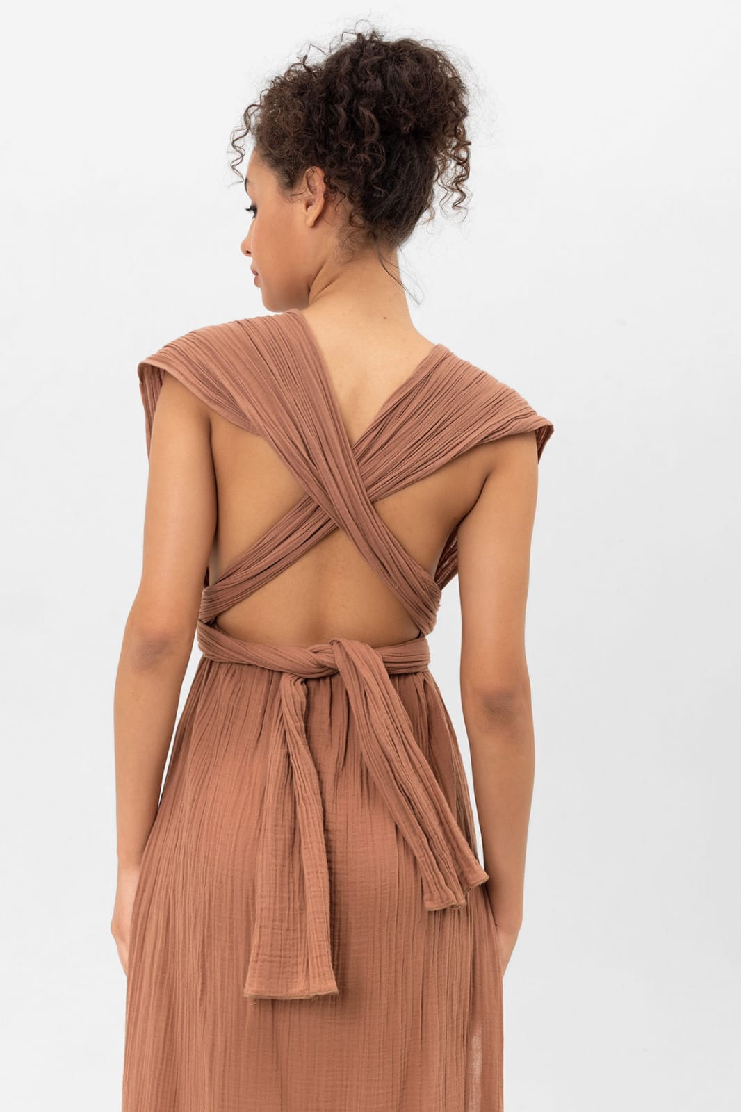 Handmade Cotton Wrap Dress with Side Slit
