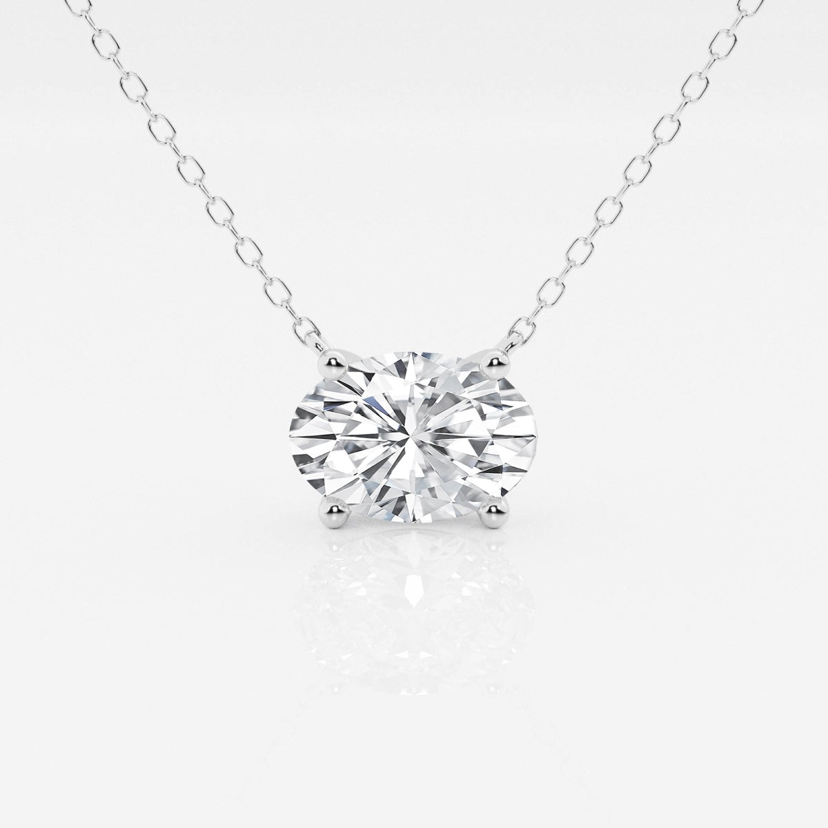 2.00 Ctw Oval-Cut Lab-Grown Diamond Solitaire Pendant in 14K AGI Certified