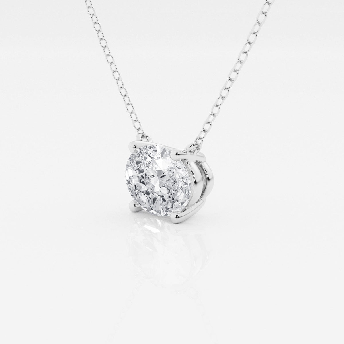 2.00 Ctw Oval-Cut Lab-Grown Diamond Solitaire Pendant in 14K AGI Certified