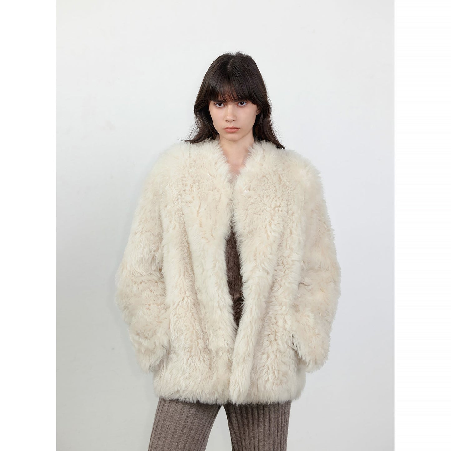 The Toscana — Streamlined Tuscan Curl Shearling Coat