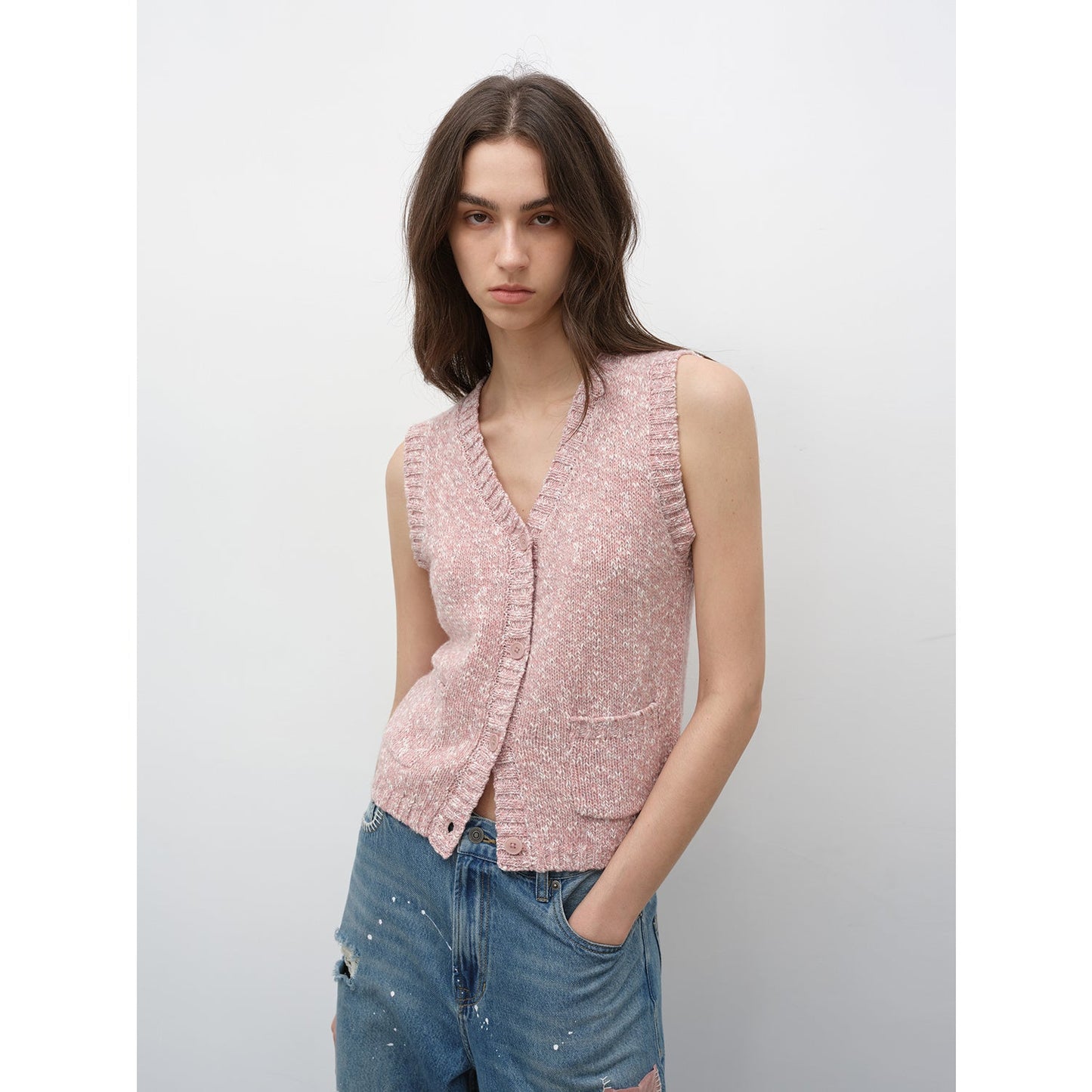 The Avenue Vest — Merino Wool & Xinjiang Cotton Color-Block Knit