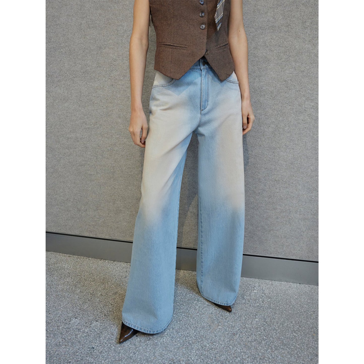 Luxury Low-Waist Wide-Leg Flared Jeans