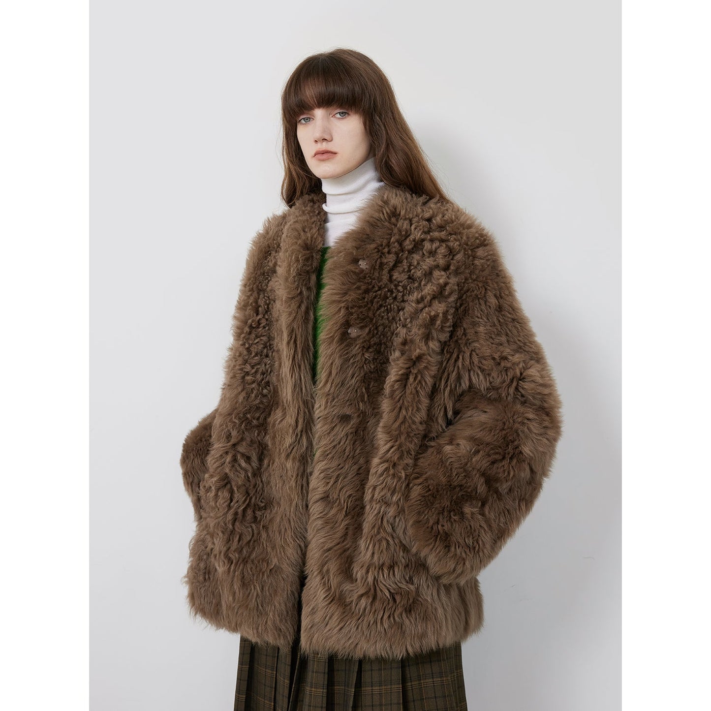 The Toscana — Streamlined Tuscan Curl Shearling Coat