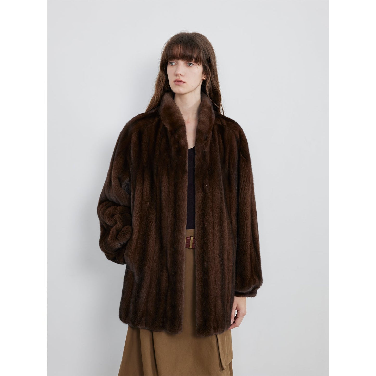 The Kopenhagen Violet — Velvet Whole Mink Stand-Collar Jacket