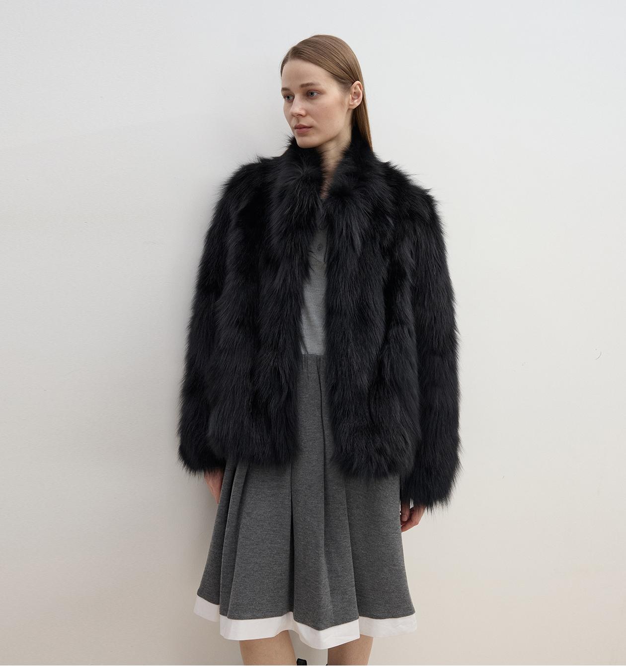 The Helsinki Muse — SAGAFURS Fox Fur Stand-Collar Coat