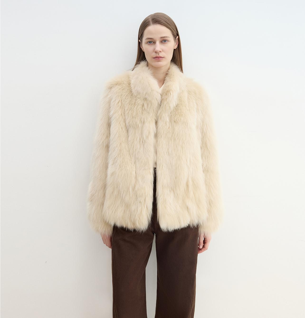 The Helsinki Muse — SAGAFURS Fox Fur Stand-Collar Coat