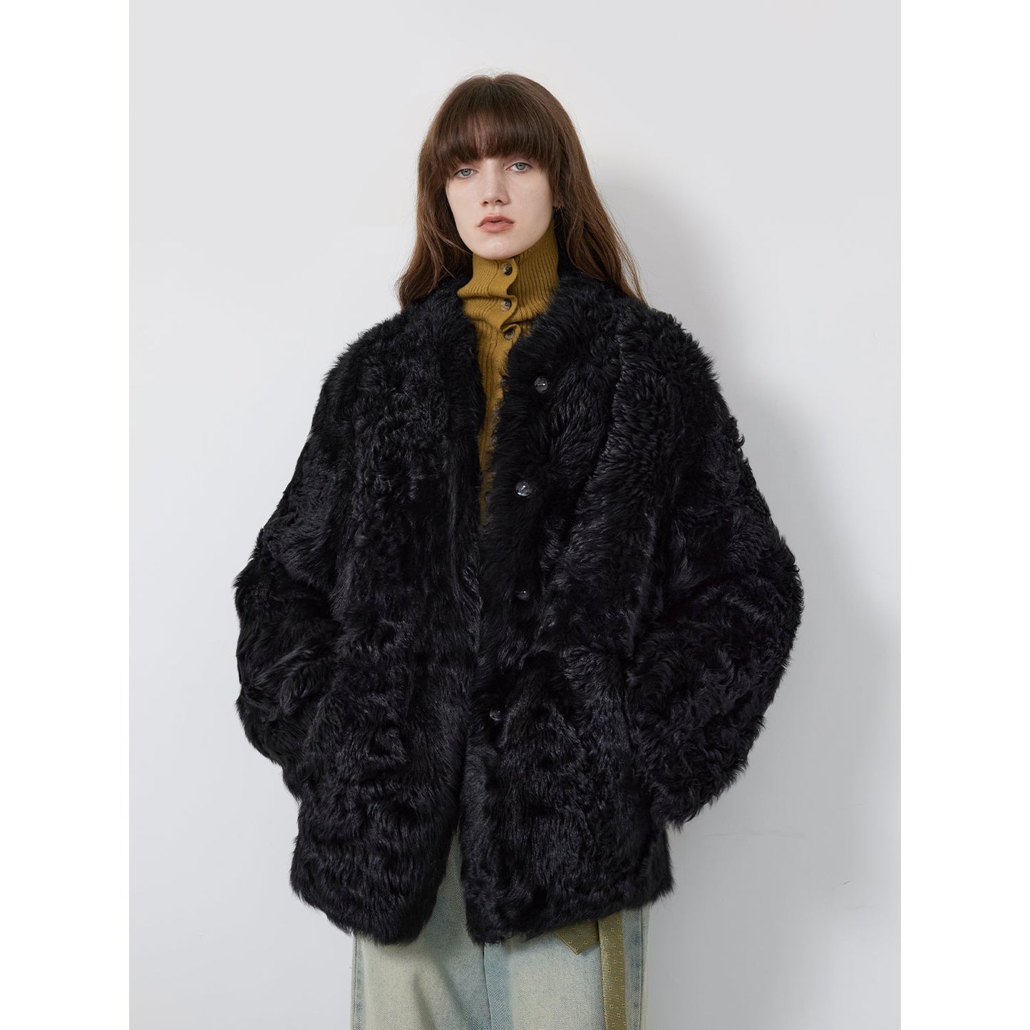 The Toscana — Streamlined Tuscan Curl Shearling Coat