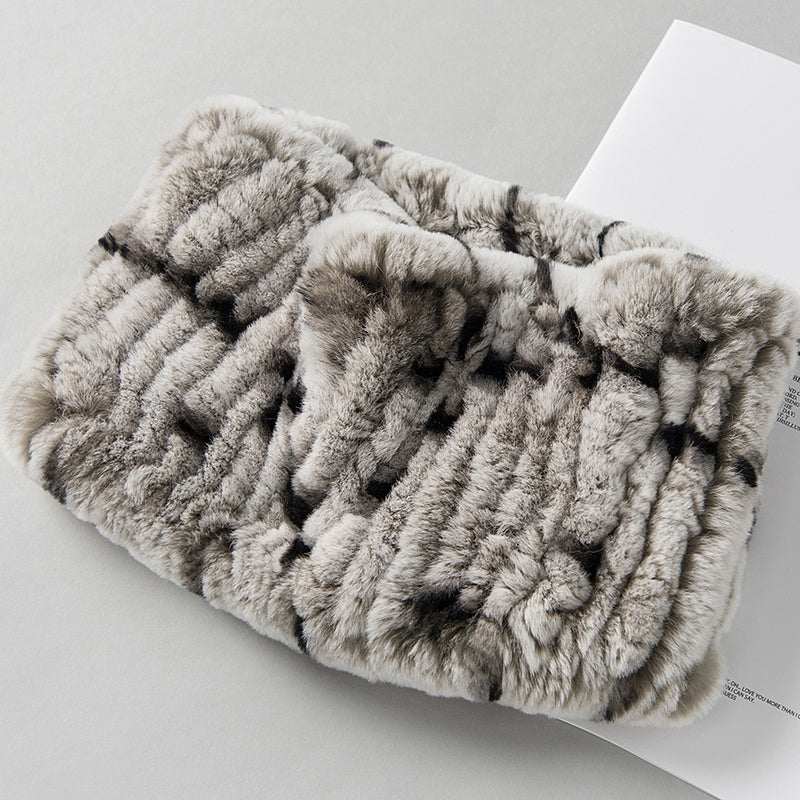 The Camouflage Whisper — Rex Rabbit Fur Scarf