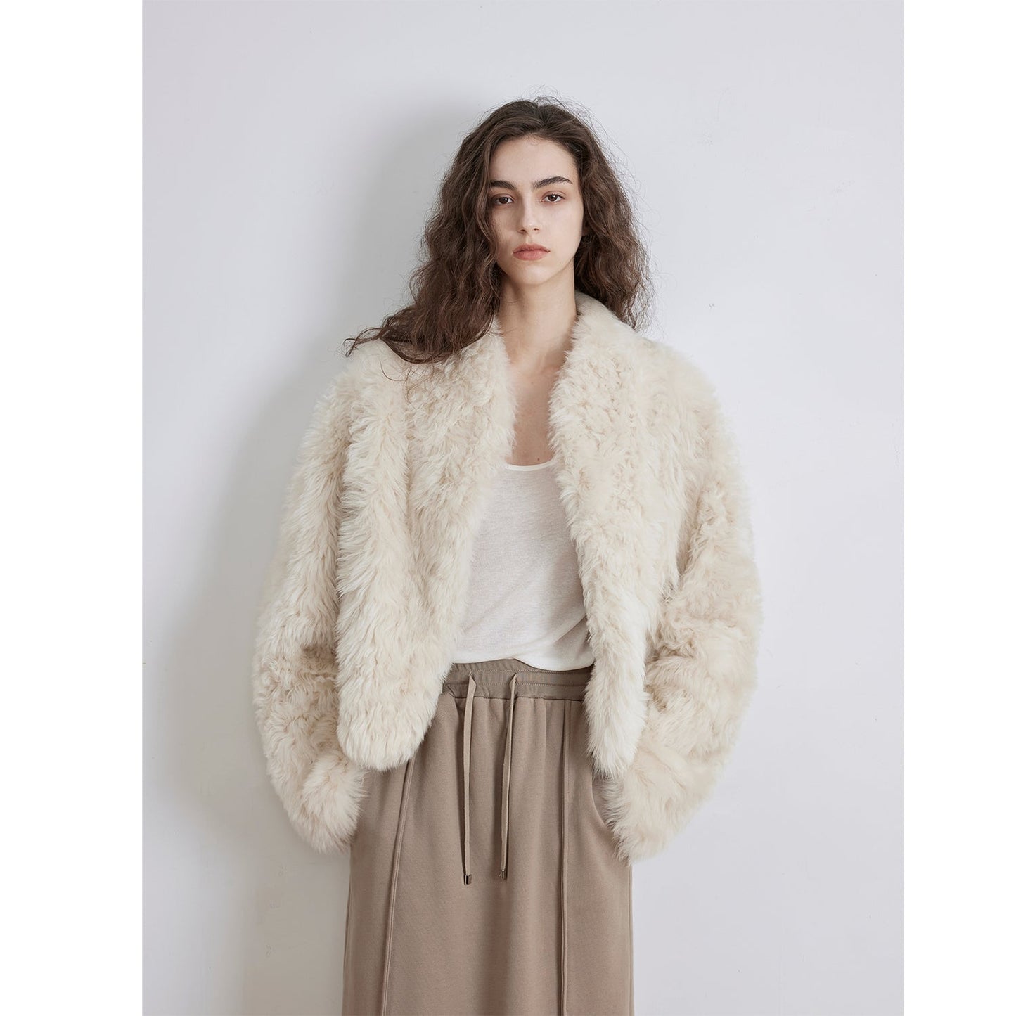 The Toscana — Streamlined Tuscan Curl Shearling Coat