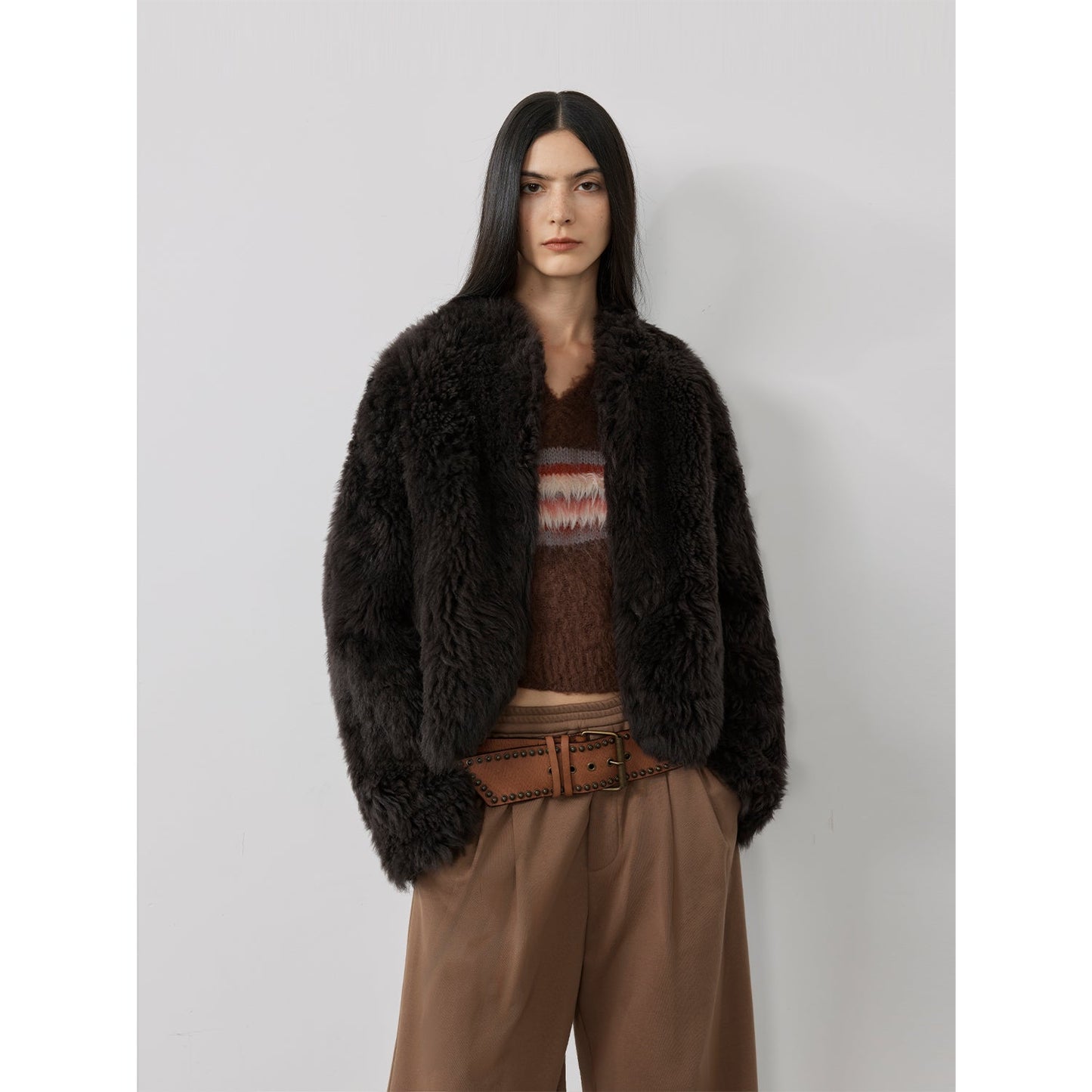 The Toscana — Streamlined Tuscan Curl Shearling Coat