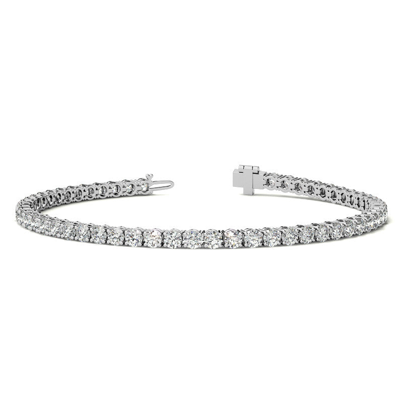 14K White Gold 5 1/4 CTW Diamond S-Link Floral Cluster Tennis Bracelet – 7"