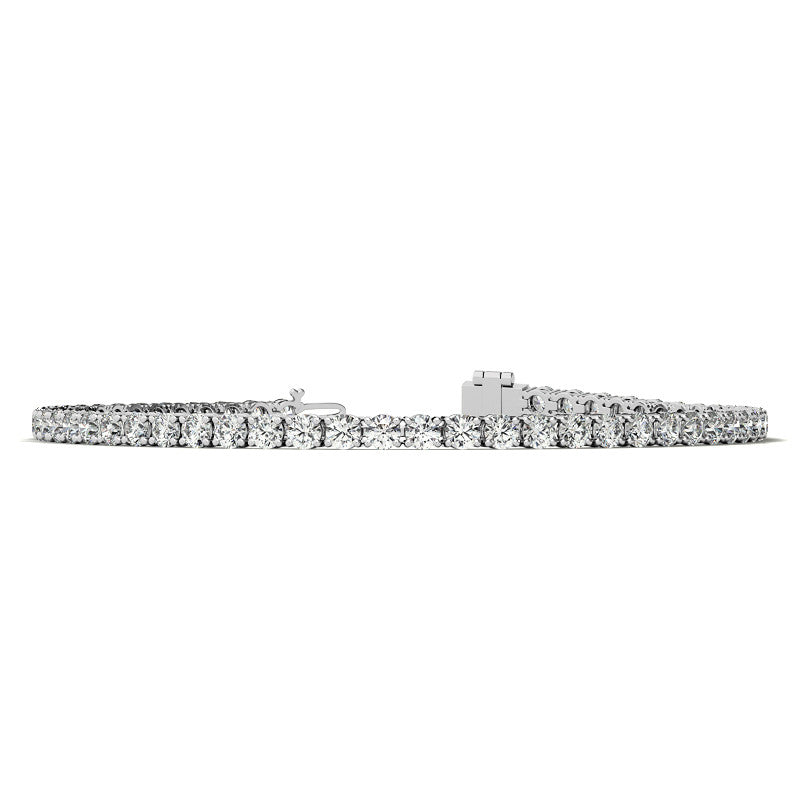 14K White Gold 5 1/4 CTW Diamond S-Link Floral Cluster Tennis Bracelet – 7"