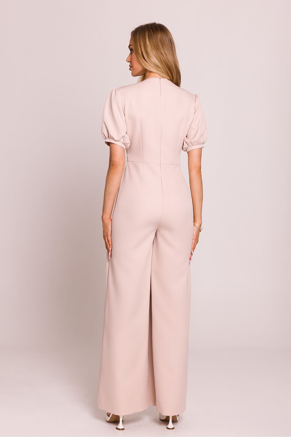 V-Neck Puff Sleeve Jumpsuit