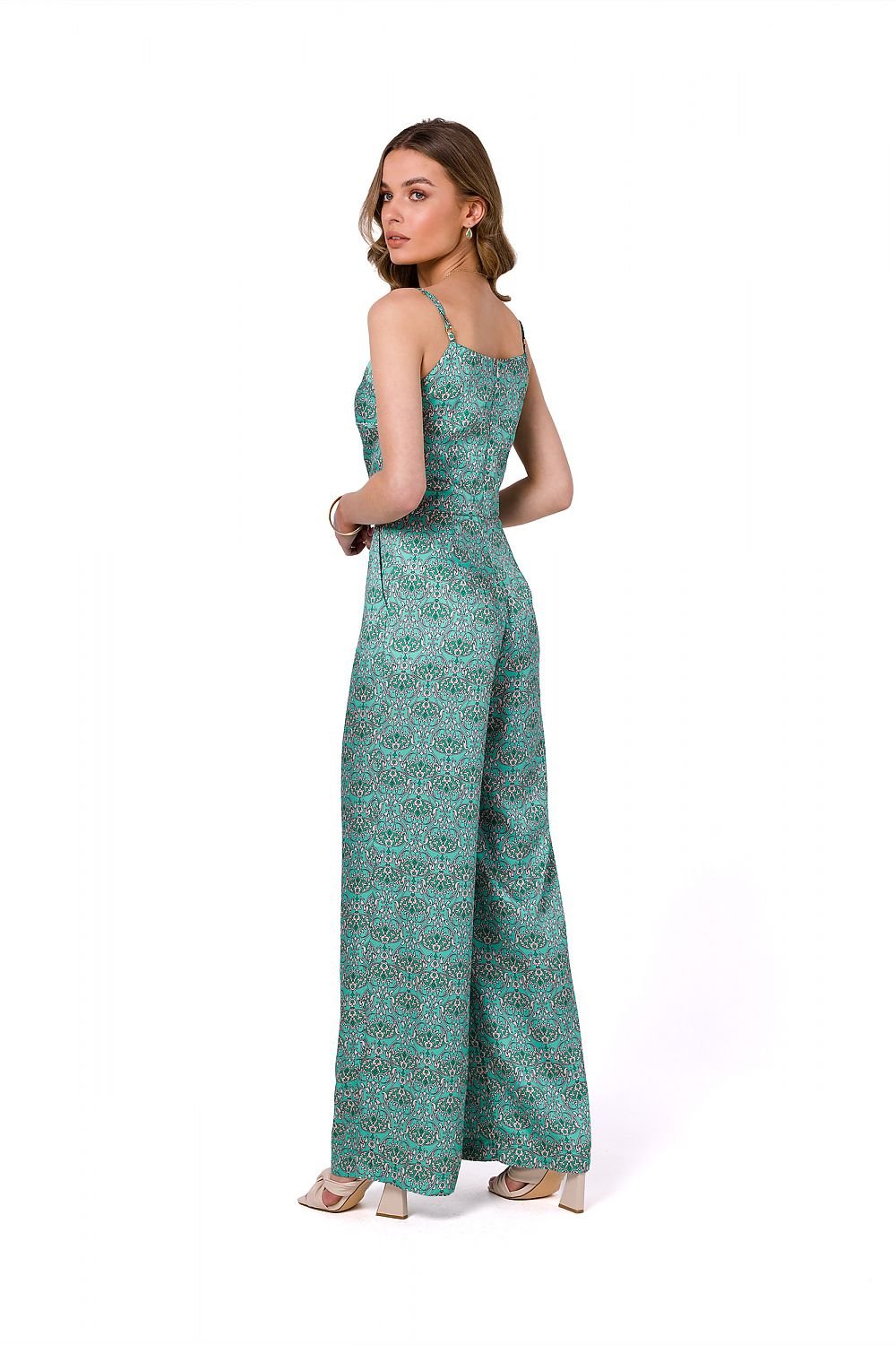 Printed Satin Summer Jumpsuit