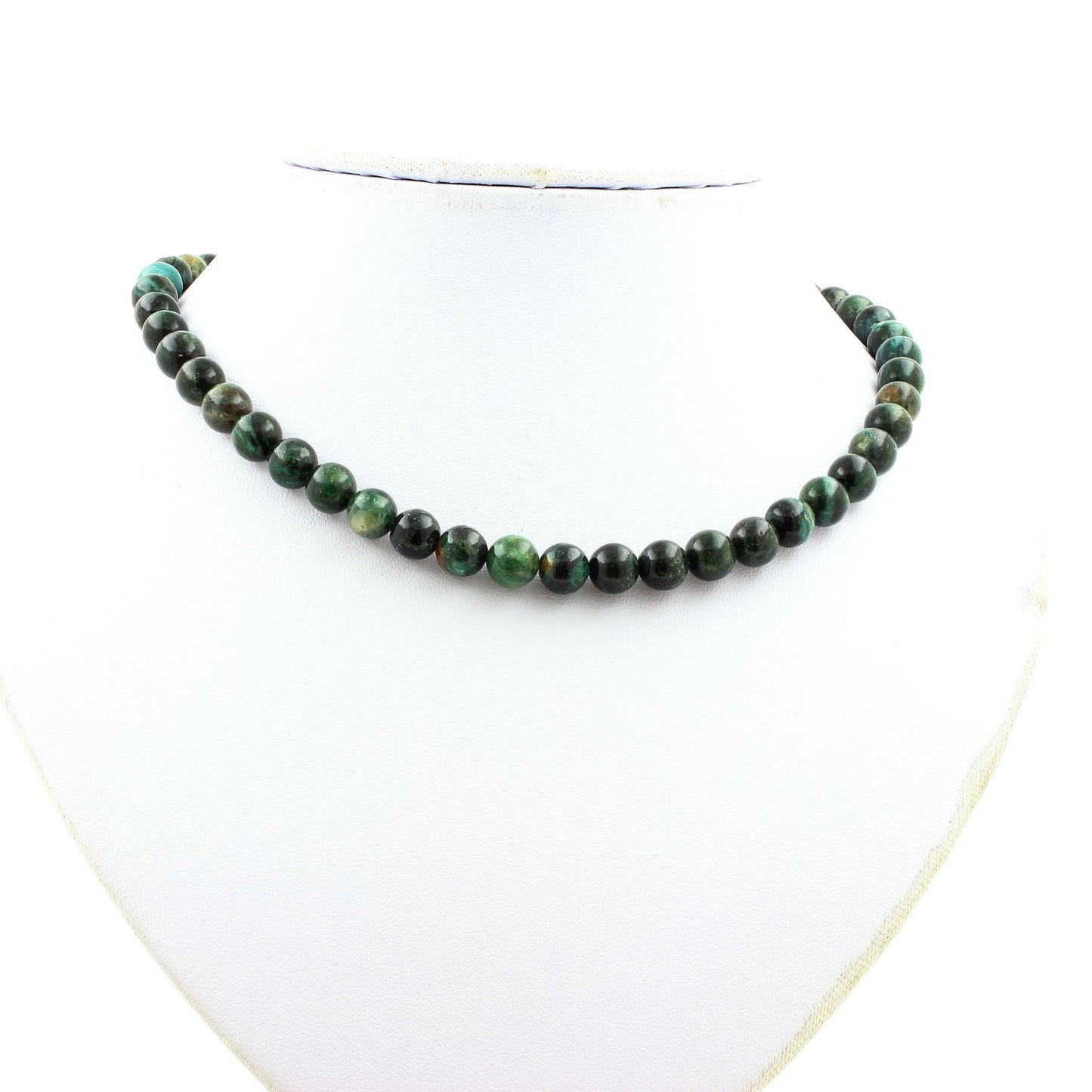 Zambian Emerald 8mm Beaded Necklace – Custom Length Available