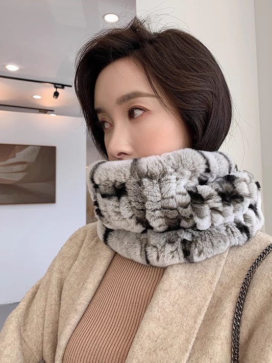 The Camouflage Whisper — Rex Rabbit Fur Scarf