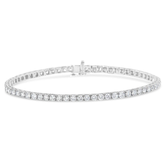 14k White Gold Diamond Tennis Bracelet – 4.00 Cttw