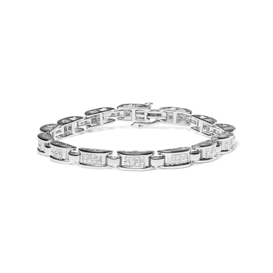 3.0 Carat Princess Cut Diamond Tennis Bracelet in 14K White Gold
