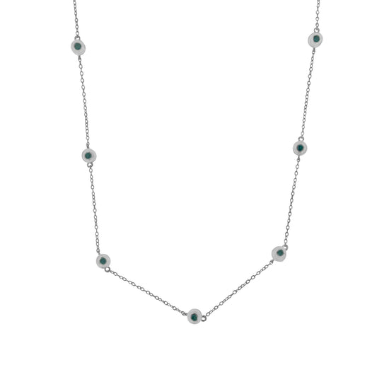 0.75 Ct Blue Diamond Yard Necklace in Sterling Silver