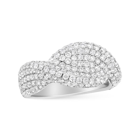 18K White Gold 2 1/4 Cttw Diamond Infinity Loop Cluster Band