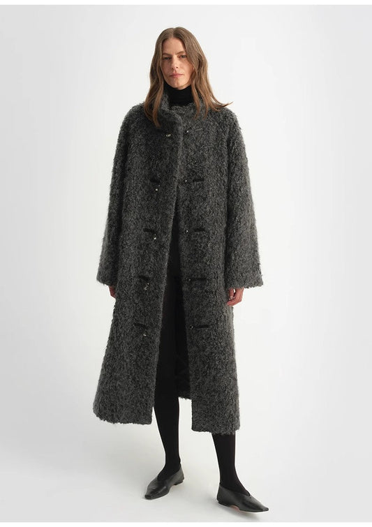 The Cape Town Circle — Mohair & Virgin Wool Stand-Collar Coat