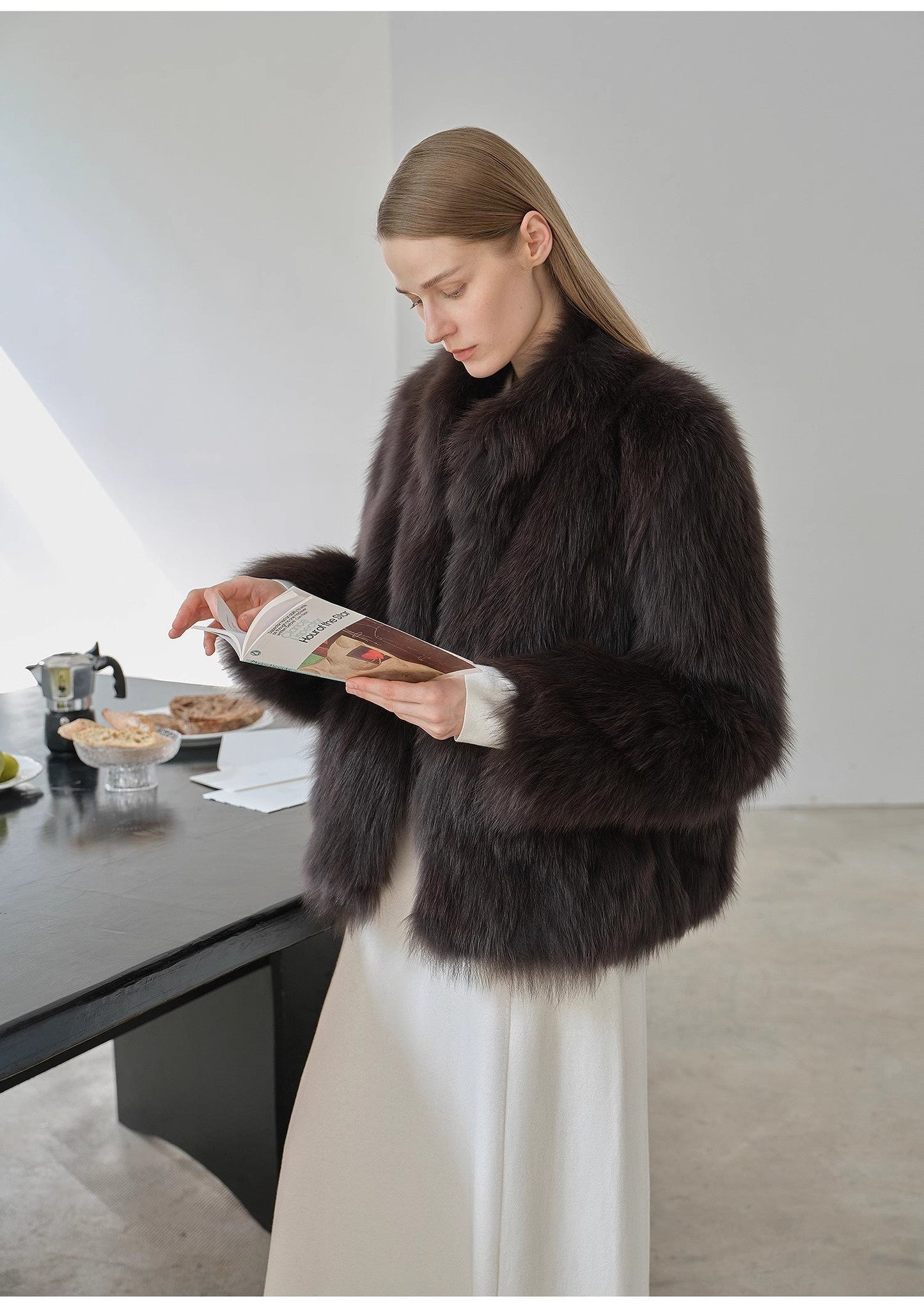The Helsinki Muse — SAGAFURS Fox Fur Stand-Collar Coat