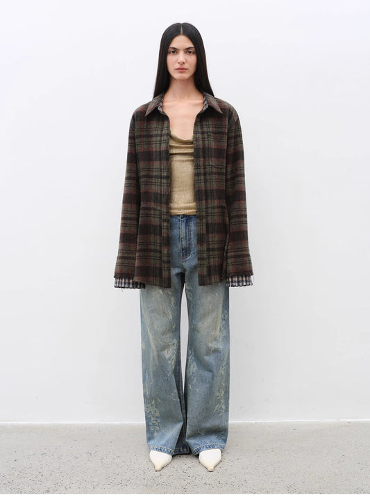 Tall Illusion Wide-Leg Floor-Length Jeans