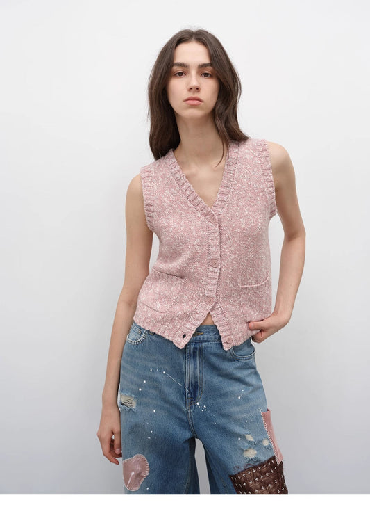The Avenue Vest — Merino Wool & Xinjiang Cotton Color-Block Knit
