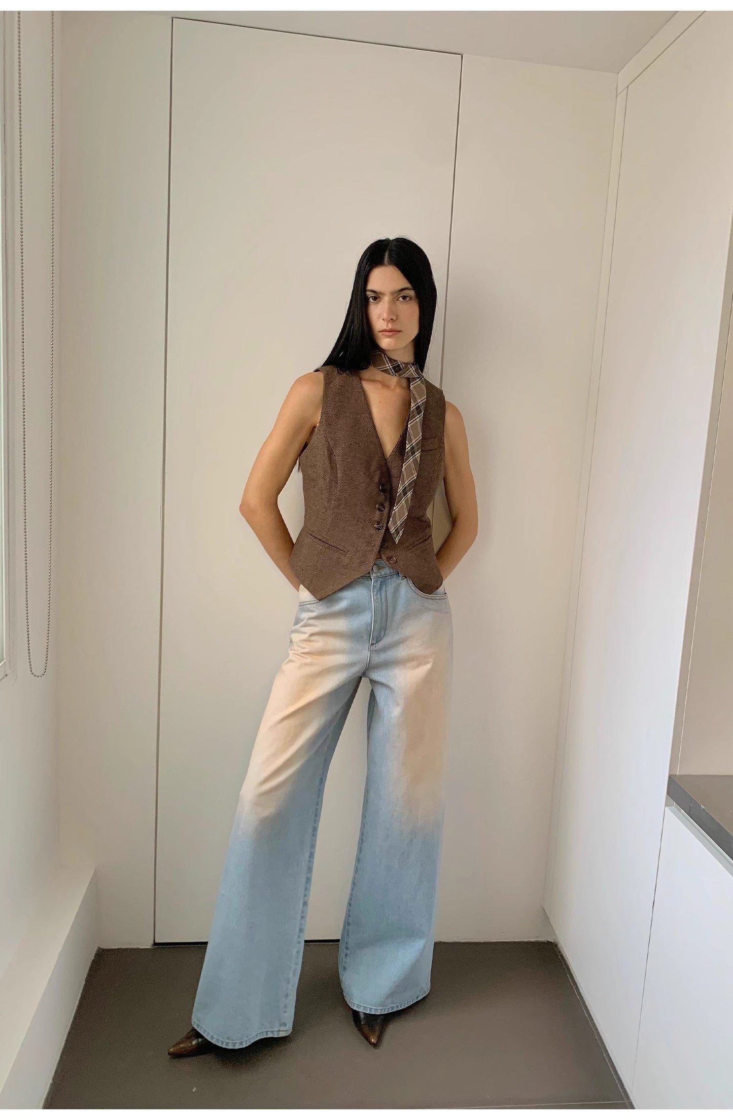 Luxury Low-Waist Wide-Leg Flared Jeans