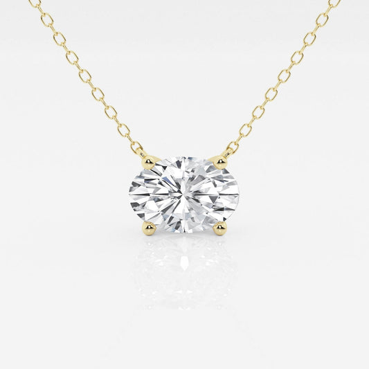 2.00 Ctw Oval-Cut Lab-Grown Diamond Solitaire Pendant in 14K AGI Certified
