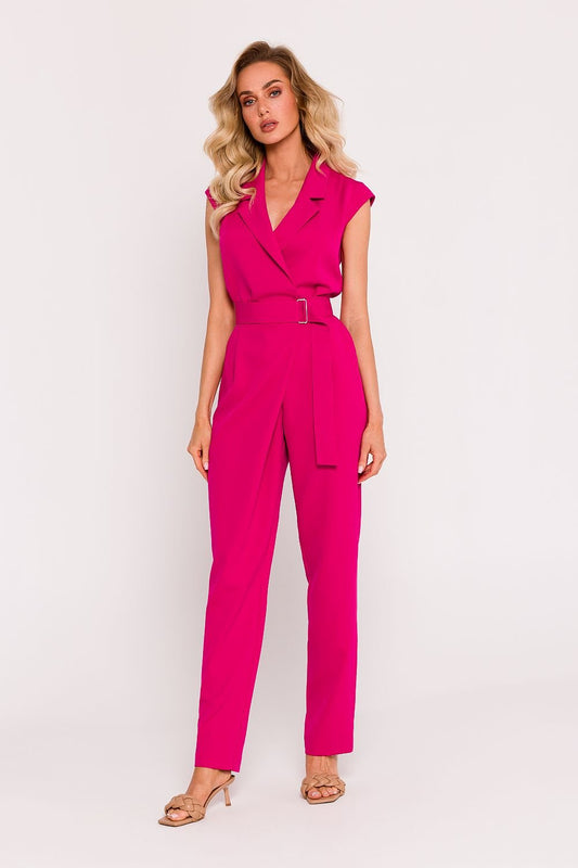 Polish Tailored Asymmetric-Leg Jumpsuit