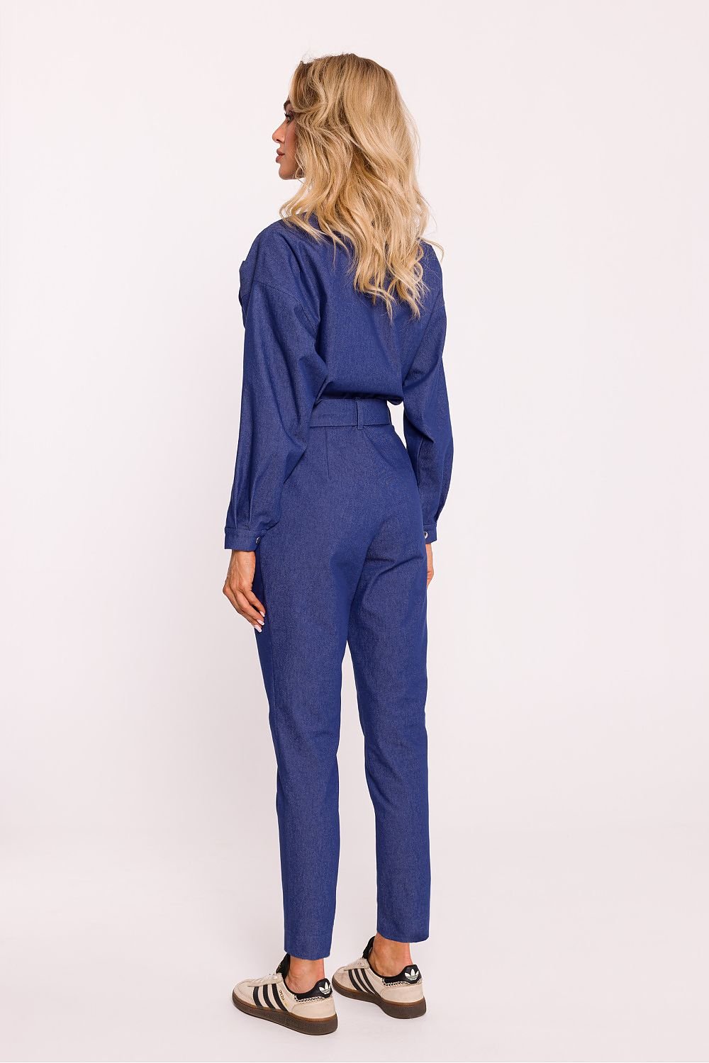 Cotton Wrap Jumpsuit with Belt