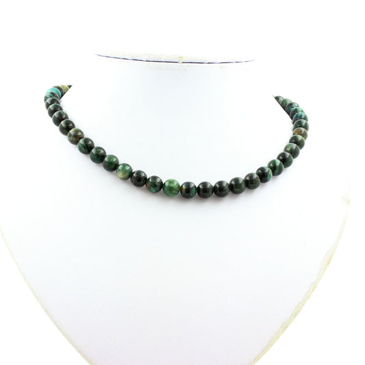 Zambian Emerald 8mm Beaded Necklace – Custom Length Available